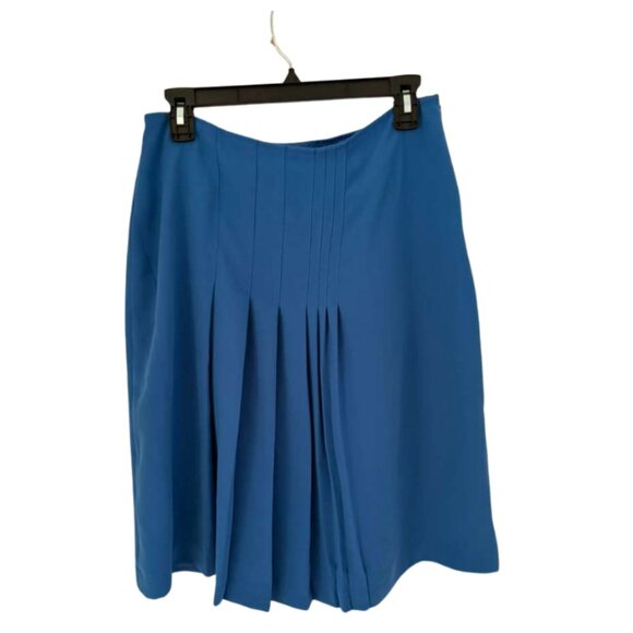 MetroStyle Blue Pleated Midi Skirt Size 10 - Picture 2 of 3